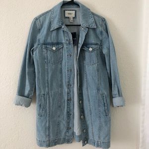 Very long denim jacket